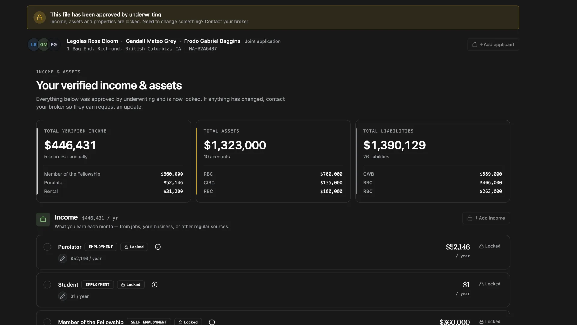 Grid desktop income and assets verification